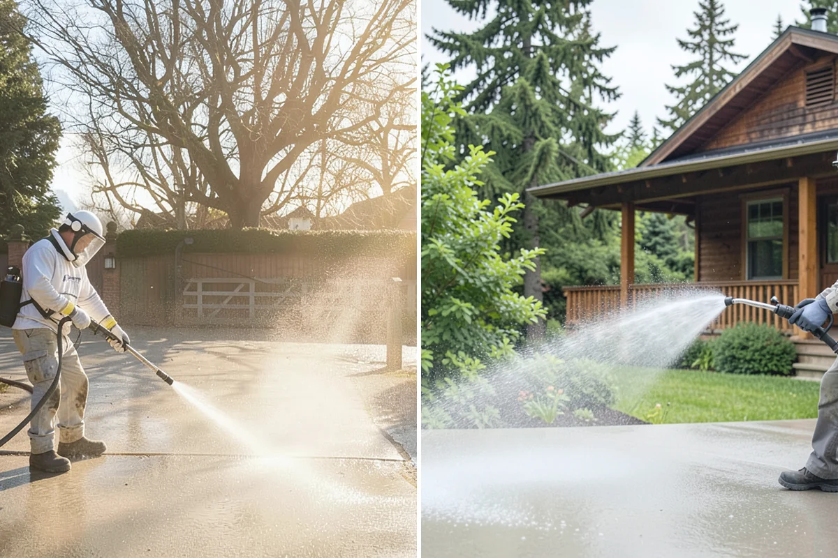 Gutter Brightening in South Prairie, Pierce County, WA - Pre-rinse the gutter exteriors to remove loose dirt