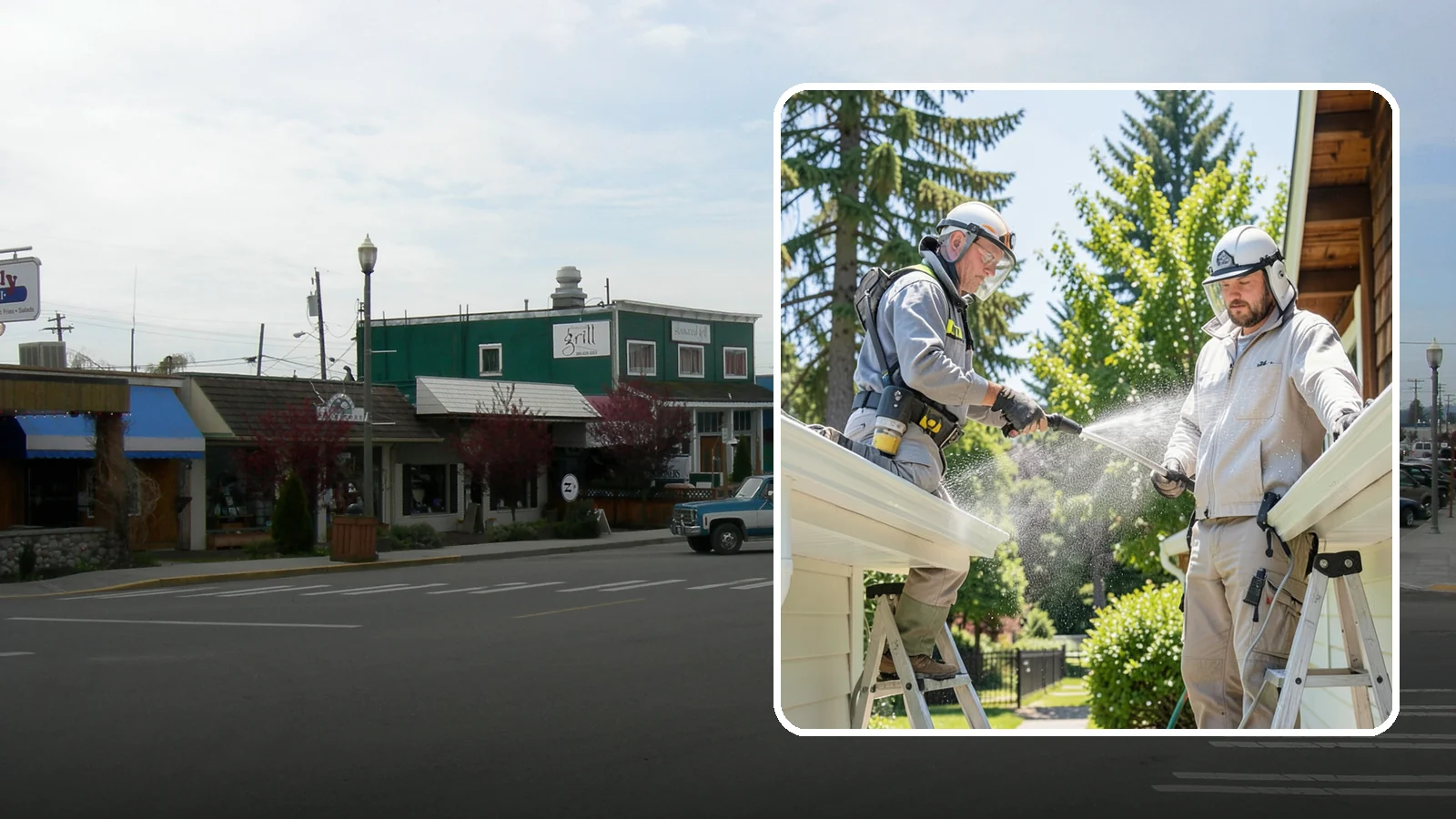Gutter Brightening in Stanwood, Snohomish County, WA - A brightening treatment that lifts dull, chalky buildup from gutter exteriors to renew their factory sheen.