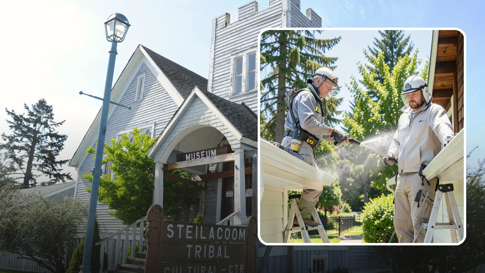 Gutter Brightening in Steilacoom, Pierce County, WA - A brightening treatment that lifts dull, chalky buildup from gutter exteriors to renew their factory sheen.