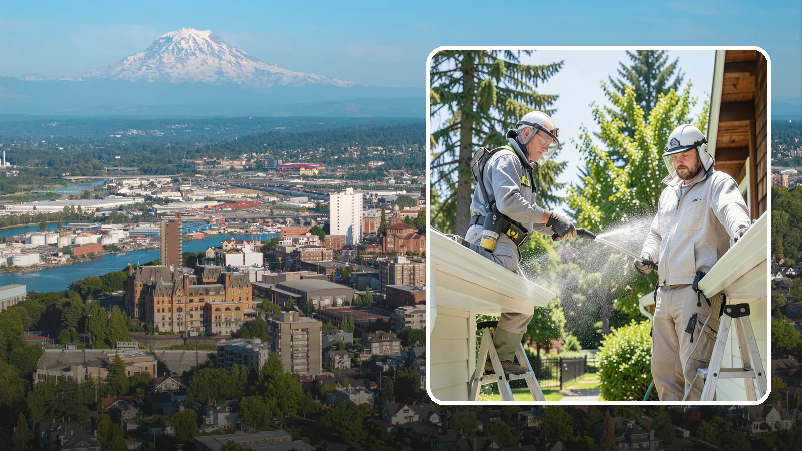 Gutter Brightening in Tacoma, Pierce County, WA - A brightening treatment that lifts dull, chalky buildup from gutter exteriors to renew their factory sheen.