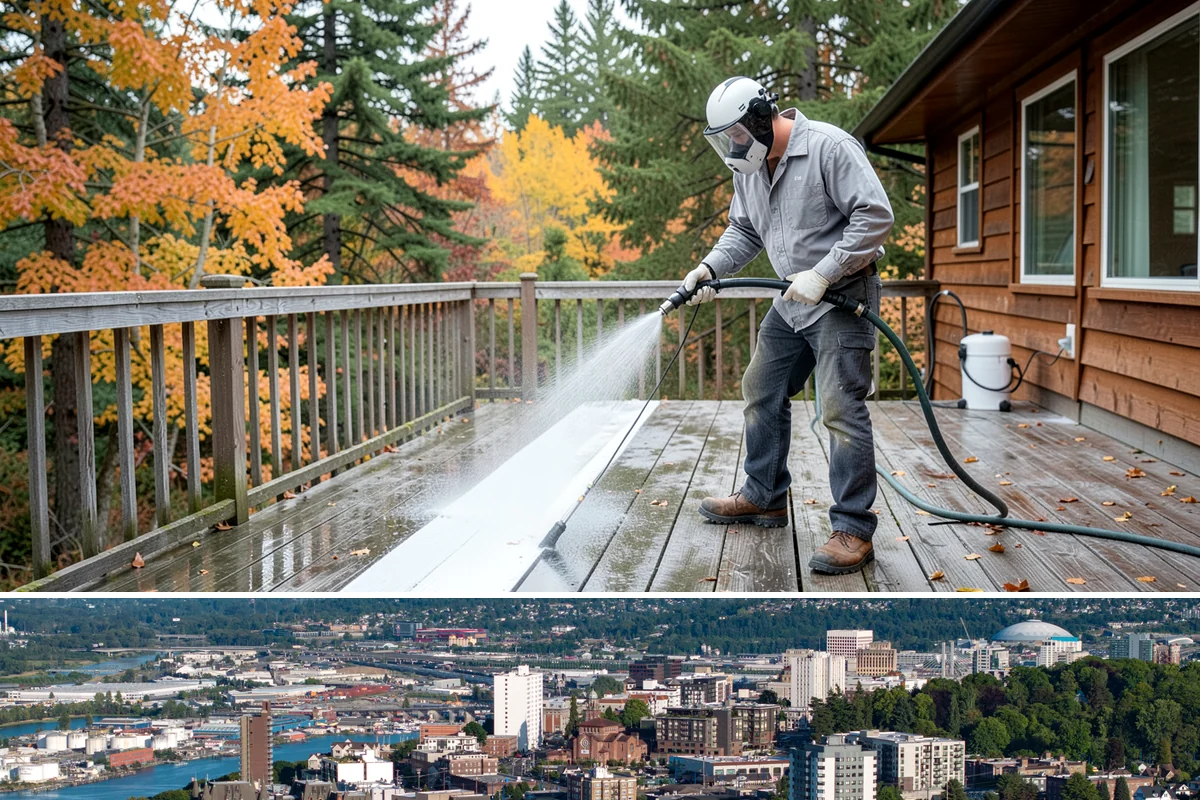 Gutter Brightening in Tacoma, Pierce County, WA - Brighten in the drier summer stretch so the treatment works without immediate rain washing it off.