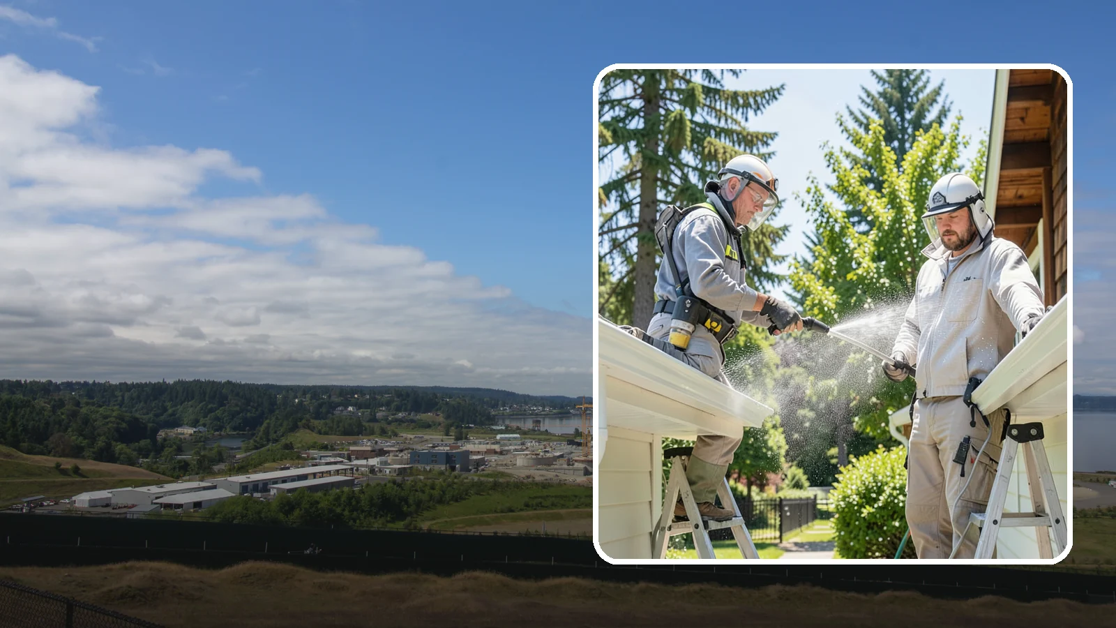 Gutter Brightening in University Place, Pierce County, WA - A brightening treatment that lifts dull, chalky buildup from gutter exteriors to renew their factory sheen.