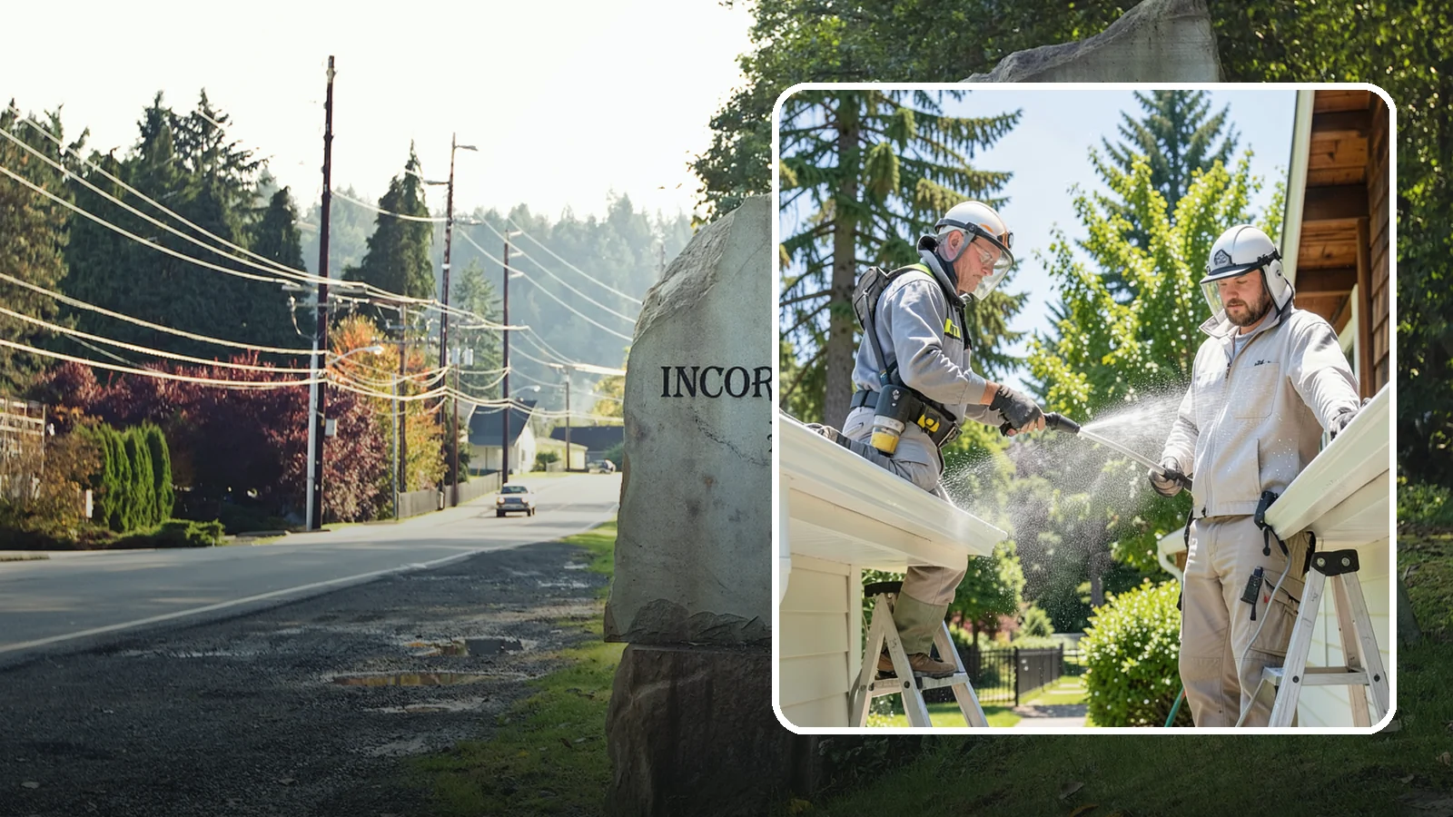 Gutter Brightening in Wilkeson, Pierce County, WA - A brightening treatment that lifts dull, chalky buildup from gutter exteriors to renew their factory sheen.