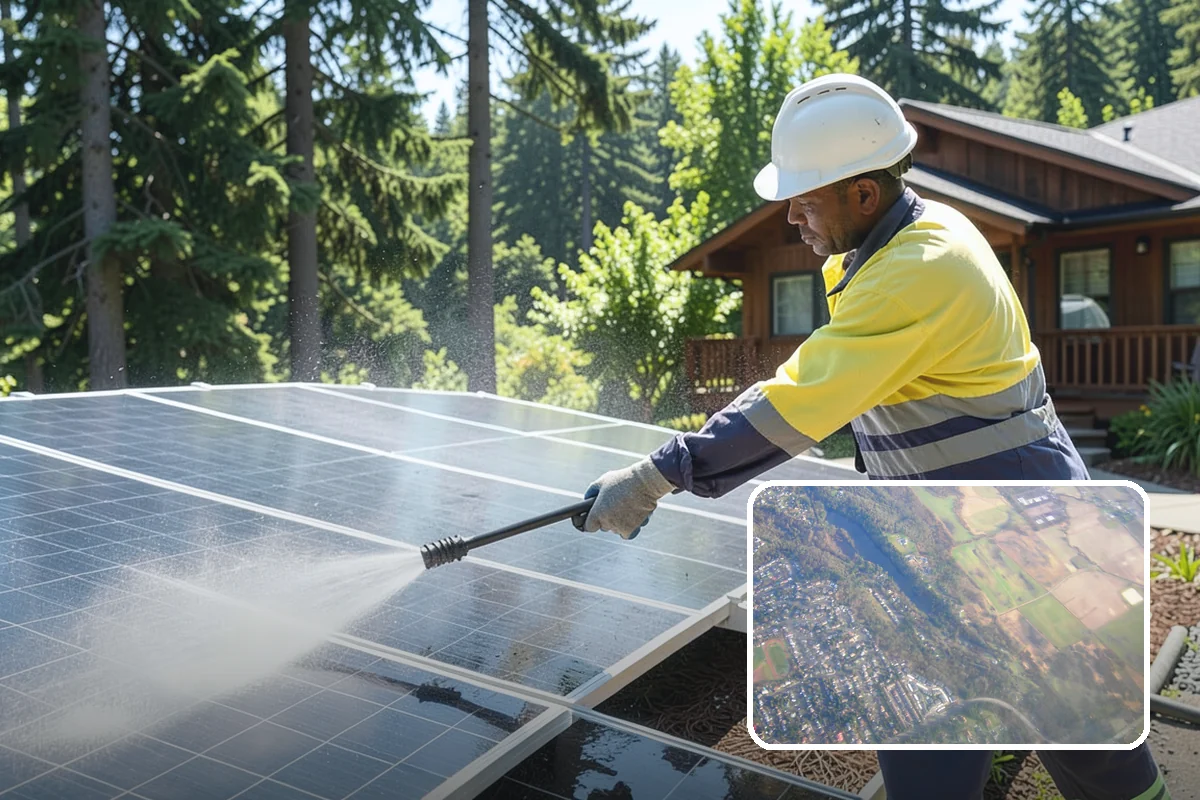 Gutter Cleaning in Algona, King County, WA - Clears fir needles, moss, and leaves from the troughs