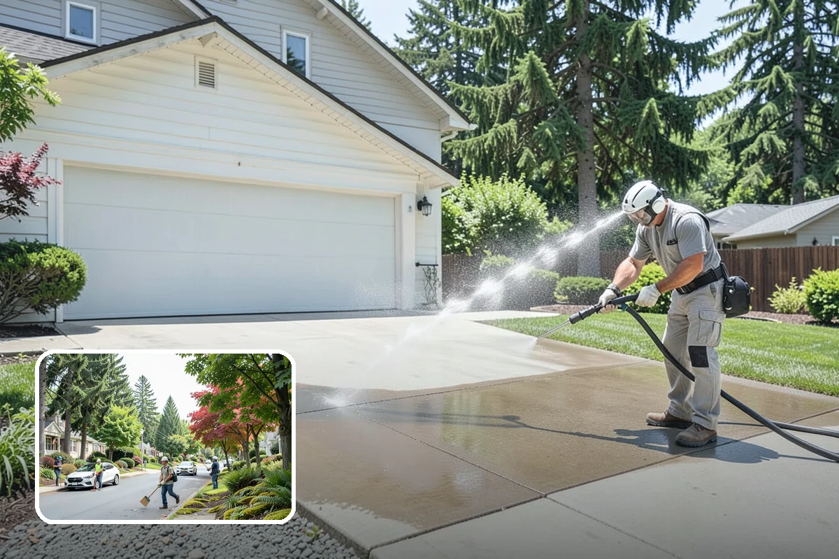 Gutter Cleaning in Beaux Arts Village, King County, WA - Clears fir needles, moss, and leaves from the troughs