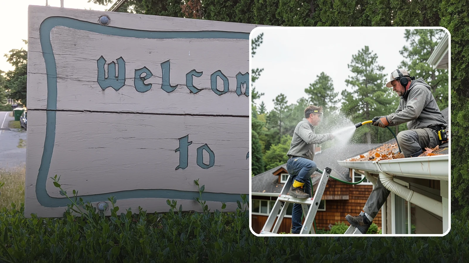 Gutter Cleaning in Brier, Snohomish County, WA - Full clean-out of gutters clogged with the fir needles, moss, and maple leaves that fill Northwest troughs every season.
