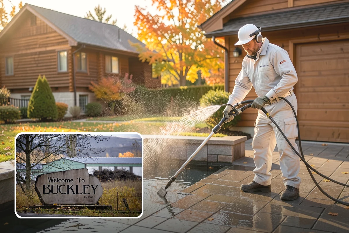 Gutter Cleaning in Buckley, Pierce County, WA - Clears fir needles, moss, and leaves from the troughs