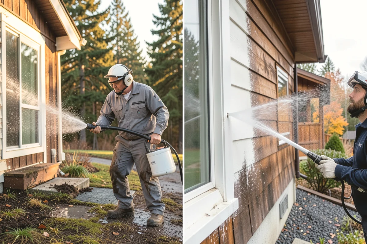 Gutter Cleaning in Covington, King County, WA - Remove debris from the troughs by hand