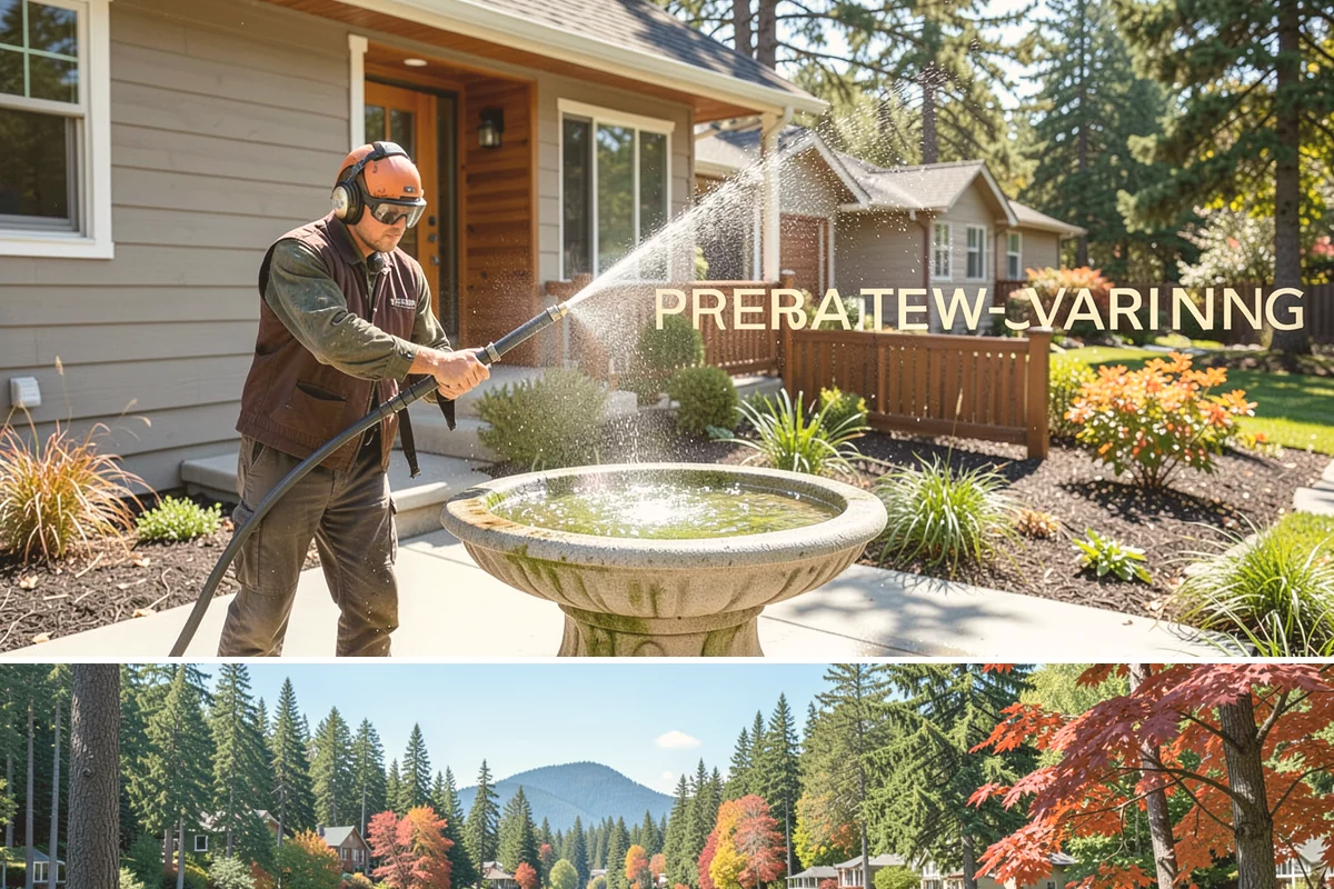 Gutter Cleaning in Covington, King County, WA - Clean gutters in late fall after the leaves drop and again in spring to catch needle buildup, the two heaviest seasons.