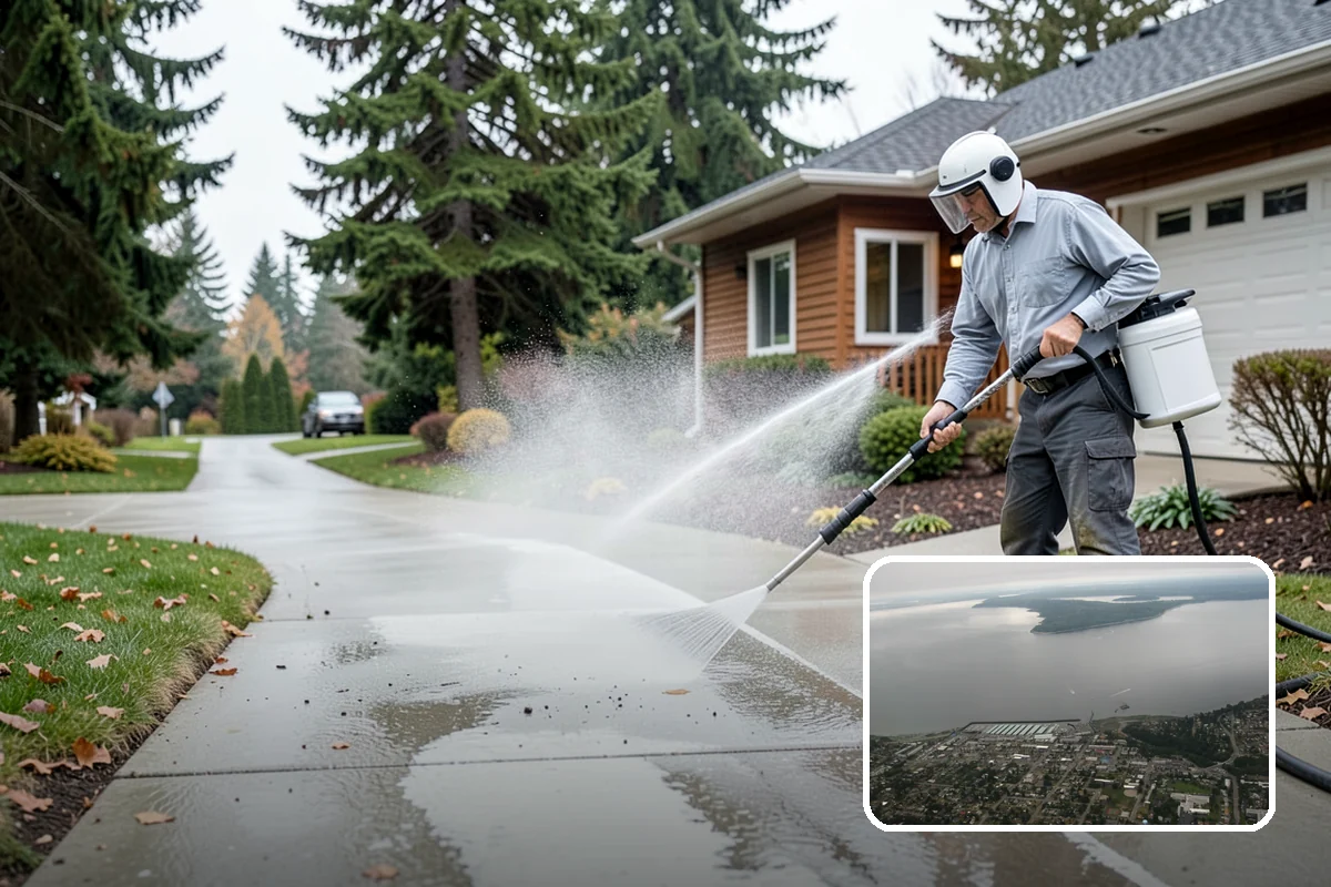 Gutter Cleaning in Des Moines, King County, WA - Clears fir needles, moss, and leaves from the troughs