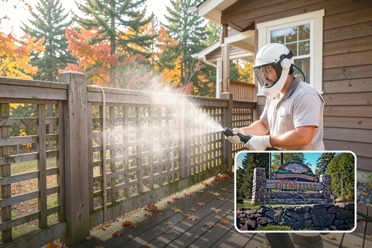 Gutter Cleaning in Eatonville, Pierce County, WA - Clears fir needles, moss, and leaves from the troughs