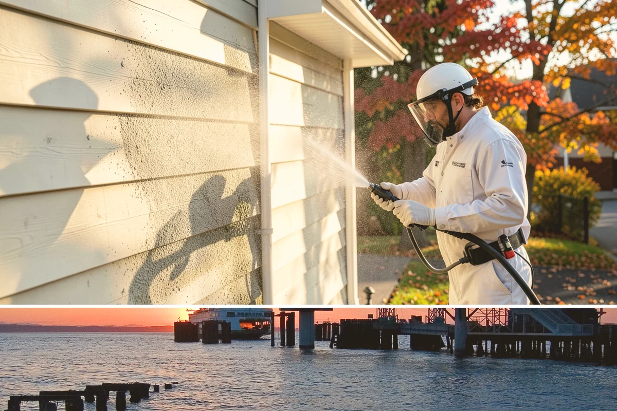 Gutter Cleaning in Edmonds, Snohomish County, WA - Clean gutters in late fall after the leaves drop and again in spring to catch needle buildup, the two heaviest seasons.