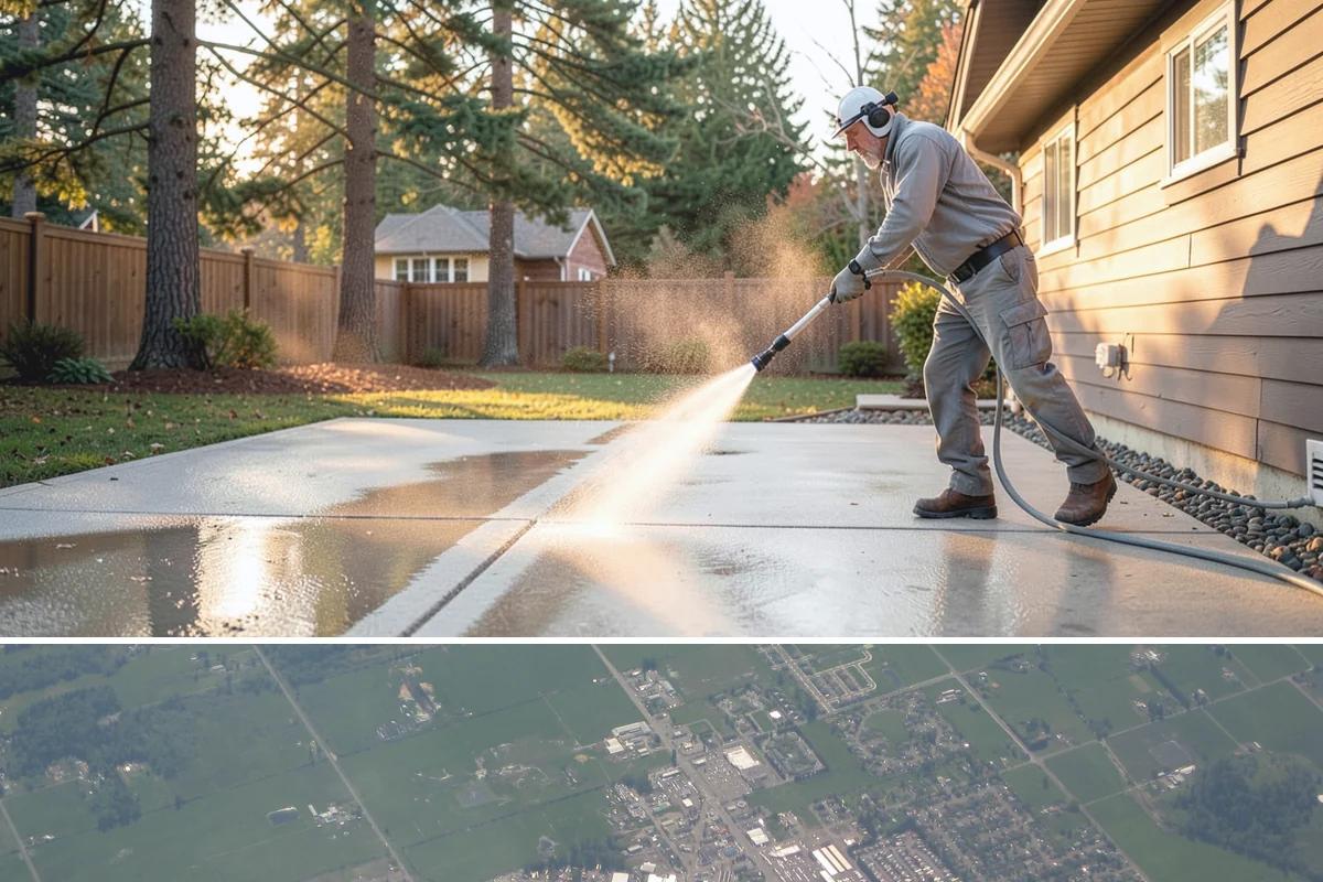 Gutter Cleaning in Enumclaw, King County, WA - Clean gutters in late fall after the leaves drop and again in spring to catch needle buildup, the two heaviest seasons.