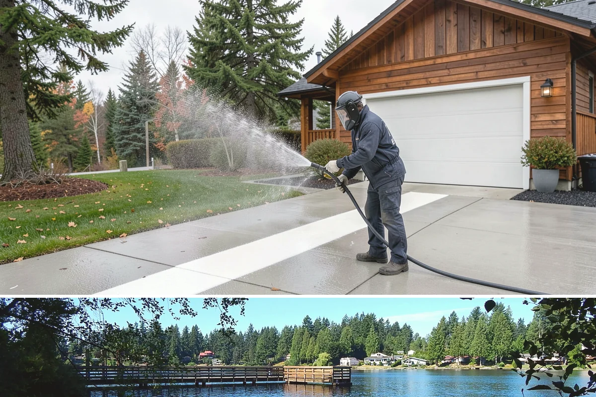 Gutter Cleaning in Federal Way, King County, WA - Clean gutters in late fall after the leaves drop and again in spring to catch needle buildup, the two heaviest seasons.