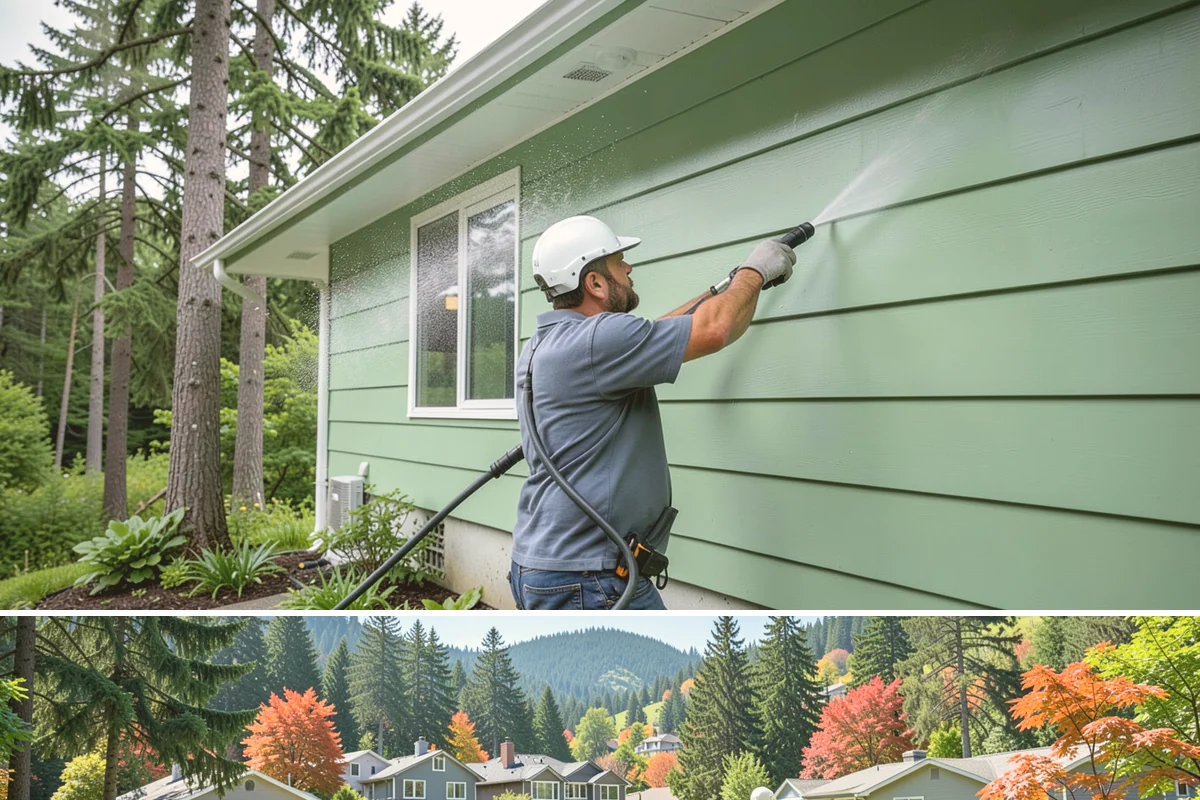 Gutter Cleaning in Fircrest, Pierce County, WA - Clean gutters in late fall after the leaves drop and again in spring to catch needle buildup, the two heaviest seasons.