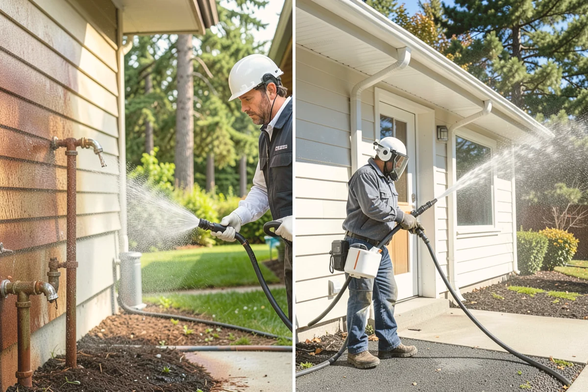 Gutter Cleaning in Kent, King County, WA - Remove debris from the troughs by hand