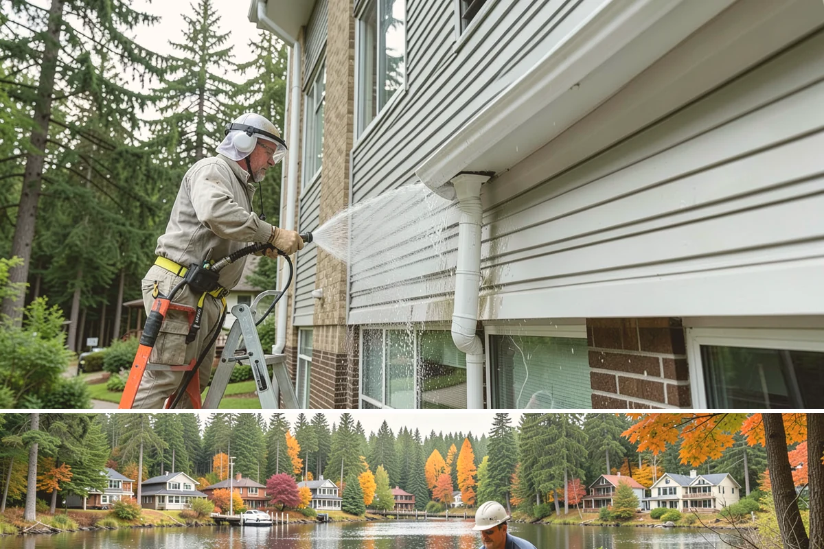 Gutter Cleaning in La Conner, Skagit County, WA - Clean gutters in late fall after the leaves drop and again in spring to catch needle buildup, the two heaviest seasons.