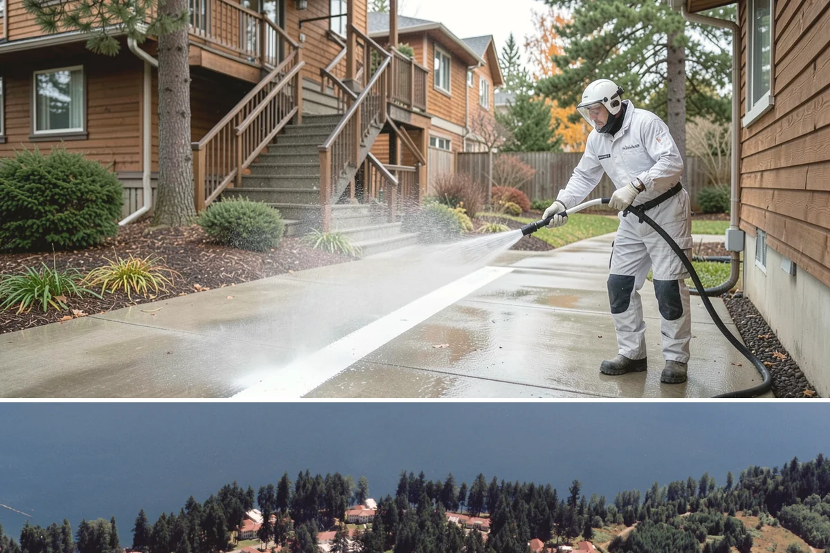 Gutter Cleaning in Lakewood, Pierce County, WA - Clean gutters in late fall after the leaves drop and again in spring to catch needle buildup, the two heaviest seasons.