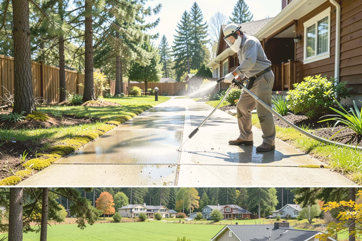 Gutter Cleaning in Lyman, Skagit County, WA - Clean gutters in late fall after the leaves drop and again in spring to catch needle buildup, the two heaviest seasons.