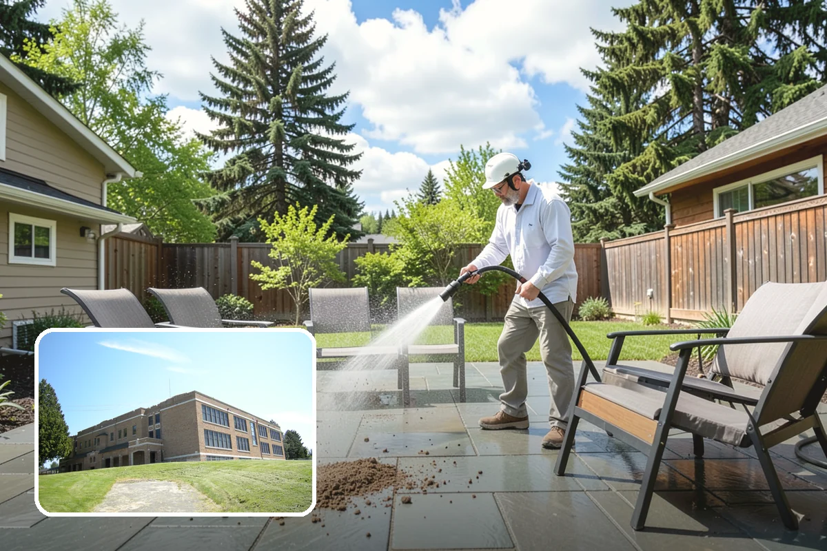 Gutter Cleaning in Maple Valley, King County, WA - Clears fir needles, moss, and leaves from the troughs