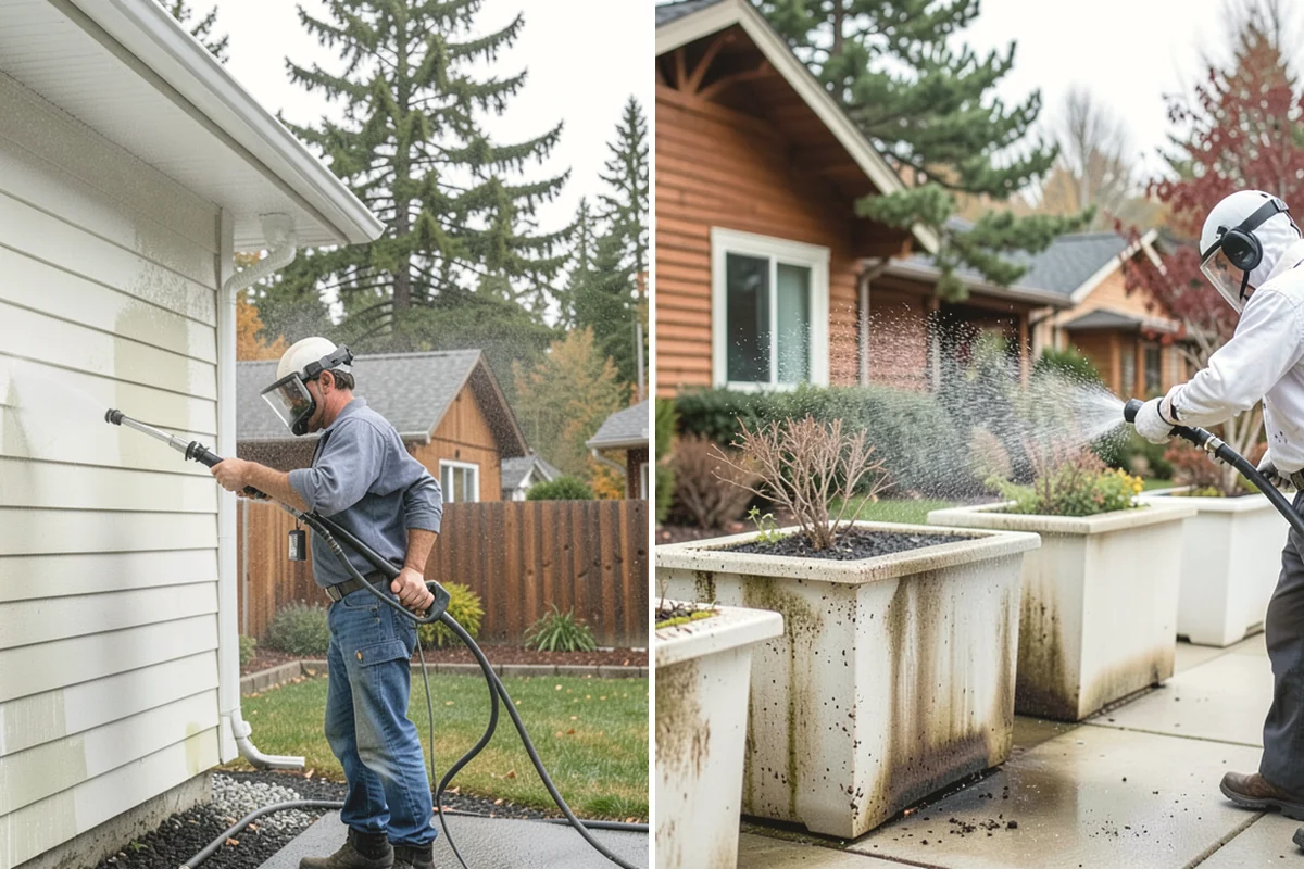 Gutter Cleaning in Mercer Island, King County, WA - Remove debris from the troughs by hand