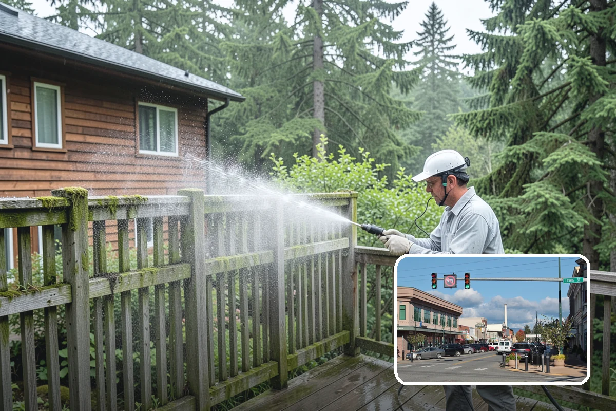 Gutter Cleaning in Monroe, Snohomish County, WA - Clears fir needles, moss, and leaves from the troughs