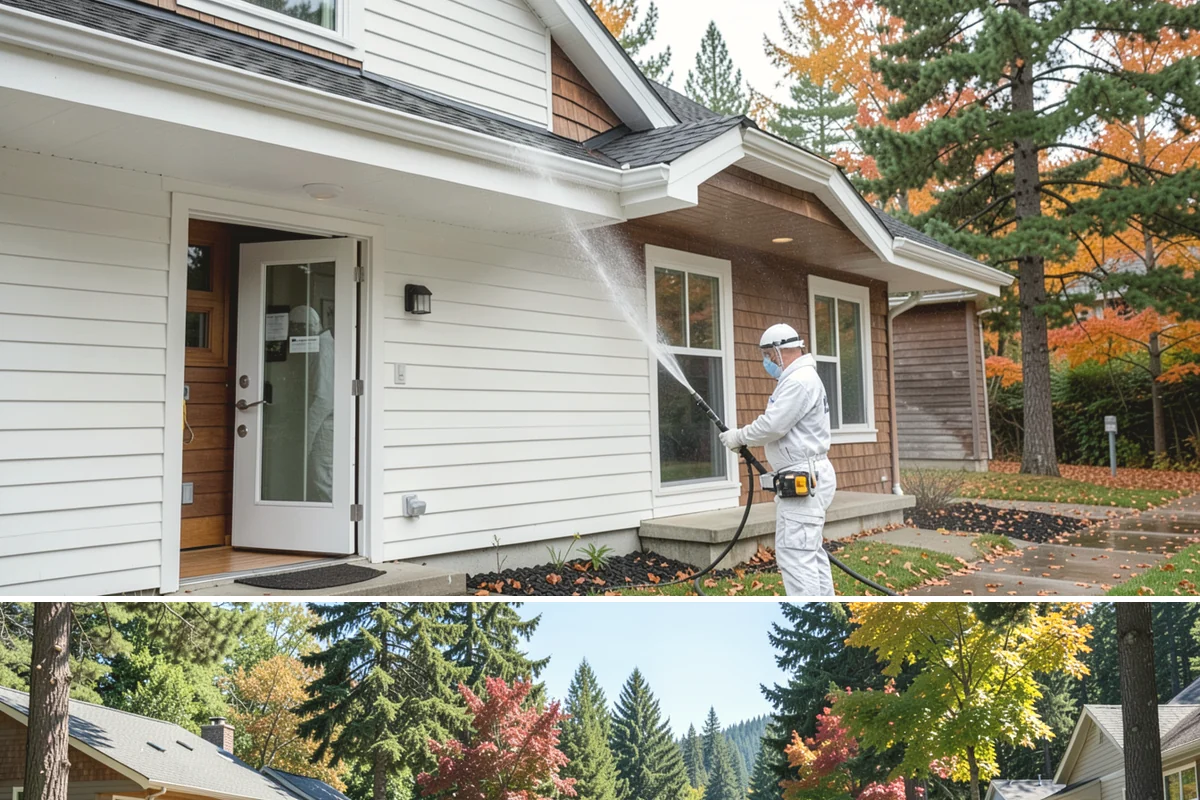 Gutter Cleaning in Orting, Pierce County, WA - Clean gutters in late fall after the leaves drop and again in spring to catch needle buildup, the two heaviest seasons.