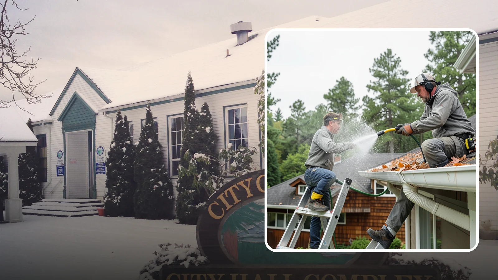 Gutter Cleaning in Pacific, King County, WA - Full clean-out of gutters clogged with the fir needles, moss, and maple leaves that fill Northwest troughs every season.