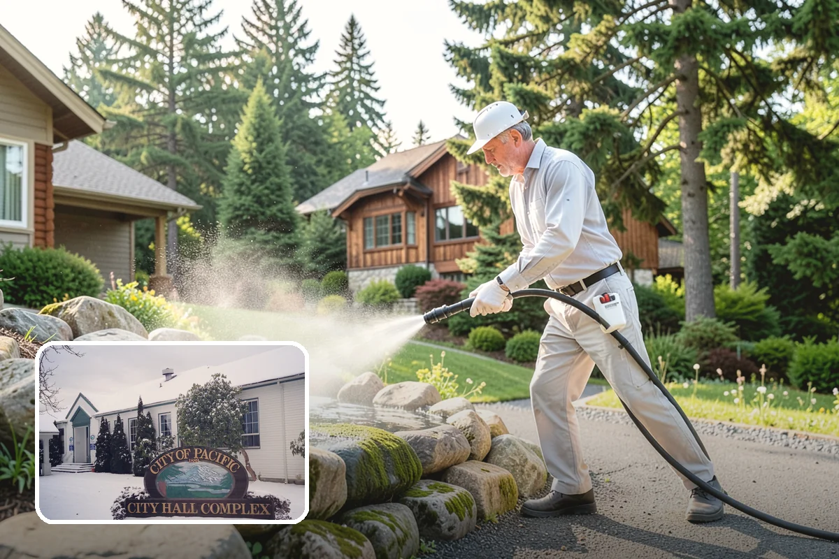 Gutter Cleaning in Pacific, King County, WA - Clears fir needles, moss, and leaves from the troughs