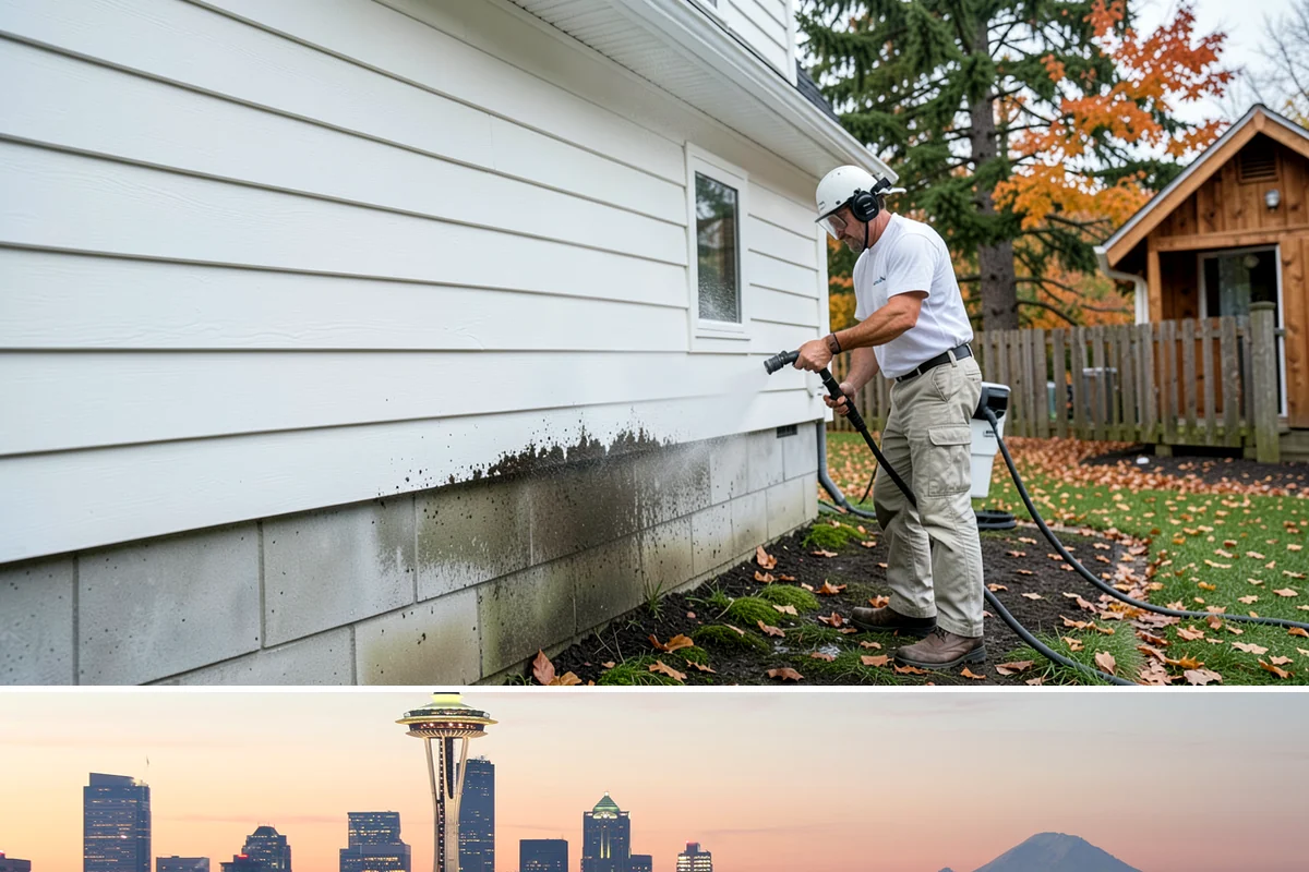 Gutter Cleaning in Seattle, King County, WA - Clean gutters in late fall after the leaves drop and again in spring to catch needle buildup, the two heaviest seasons.