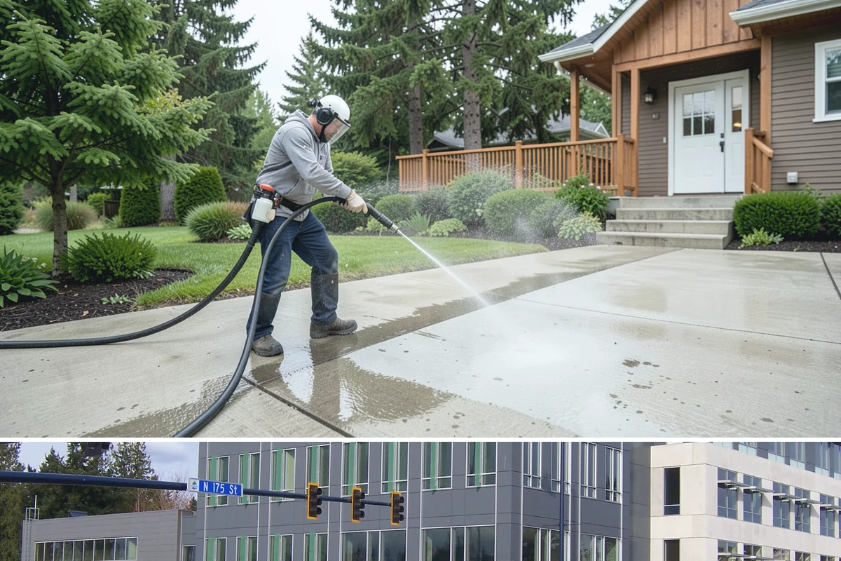 Gutter Cleaning in Shoreline, King County, WA - Clean gutters in late fall after the leaves drop and again in spring to catch needle buildup, the two heaviest seasons.