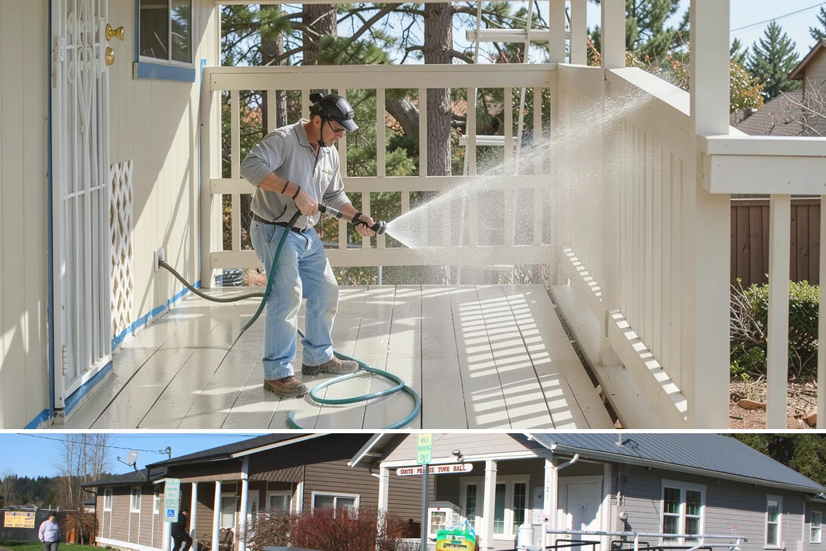 Gutter Cleaning in South Prairie, Pierce County, WA - Clean gutters in late fall after the leaves drop and again in spring to catch needle buildup, the two heaviest seasons.