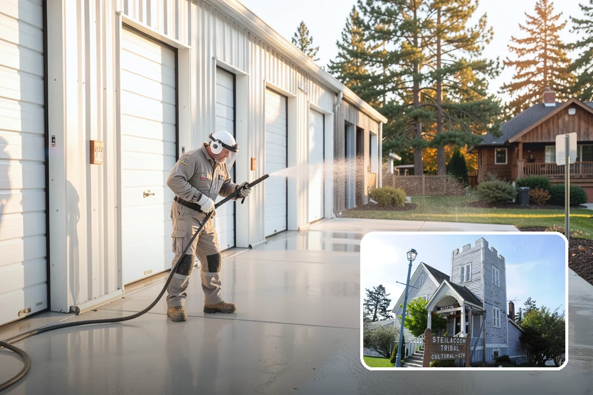 Gutter Cleaning in Steilacoom, Pierce County, WA - Clears fir needles, moss, and leaves from the troughs