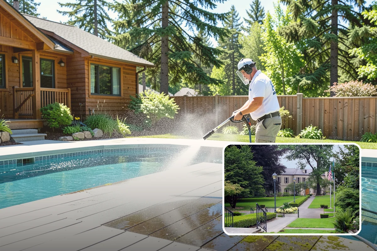 Gutter Cleaning in Woodinville, King County, WA - Clears fir needles, moss, and leaves from the troughs