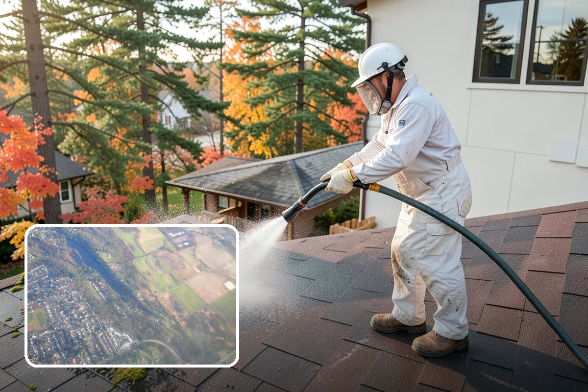 Gutter Face Cleaning in Algona, King County, WA - Clears everyday grime, pollen, and green film from the faces