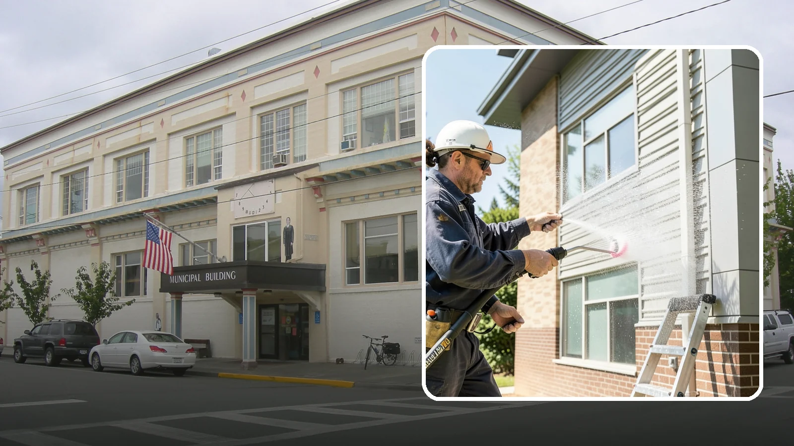 Gutter Face Cleaning in Anacortes, Skagit County, WA - Straightforward cleaning of the visible gutter faces to clear grime, cobwebs, and organic film.