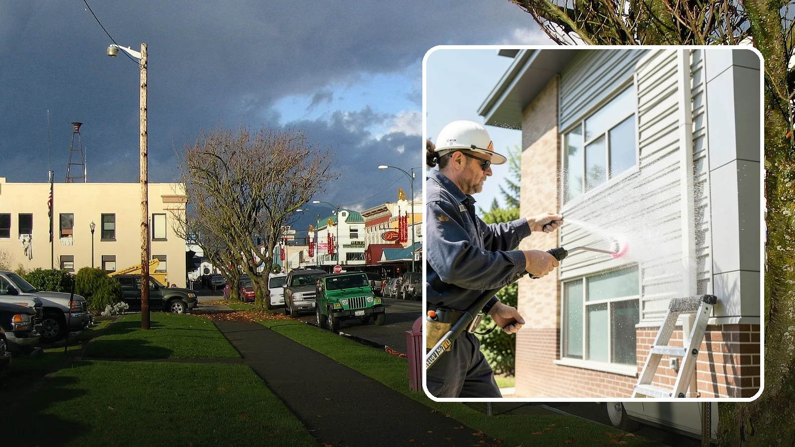 Gutter Face Cleaning in Arlington, Snohomish County, WA - Straightforward cleaning of the visible gutter faces to clear grime, cobwebs, and organic film.