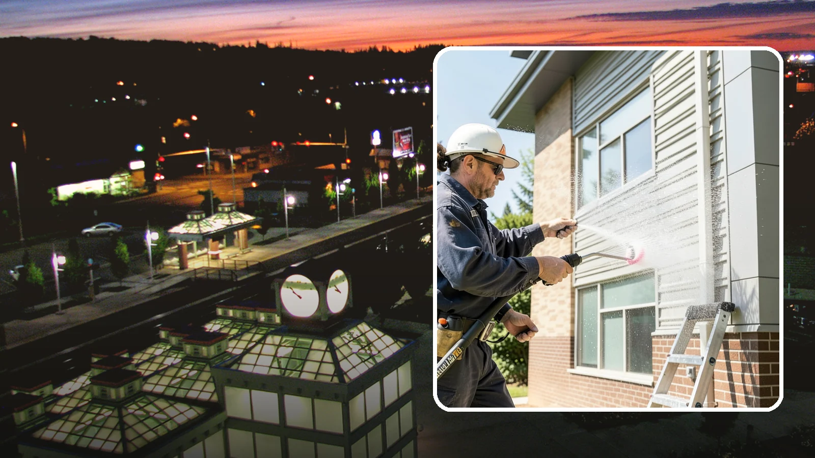 Gutter Face Cleaning in Auburn, King County, WA - Straightforward cleaning of the visible gutter faces to clear grime, cobwebs, and organic film.