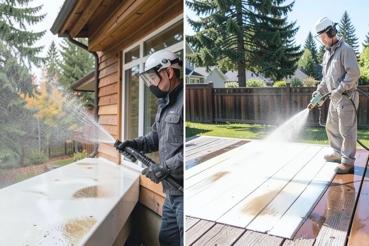 Gutter Face Cleaning in Auburn, King County, WA - Rinse the faces to knock down loose grime