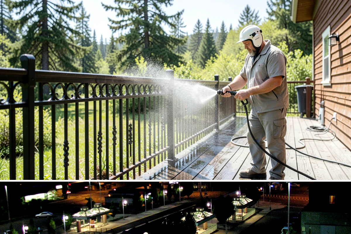 Gutter Face Cleaning in Auburn, King County, WA - A spring face cleaning clears off the winter's accumulated film and pollen ahead of summer.