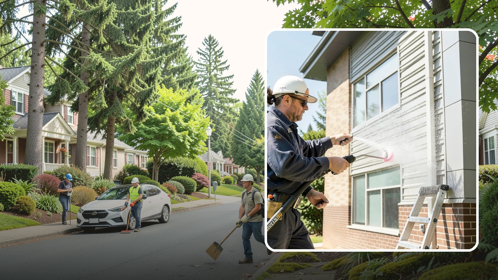 Gutter Face Cleaning in Beaux Arts Village, King County, WA - Straightforward cleaning of the visible gutter faces to clear grime, cobwebs, and organic film.