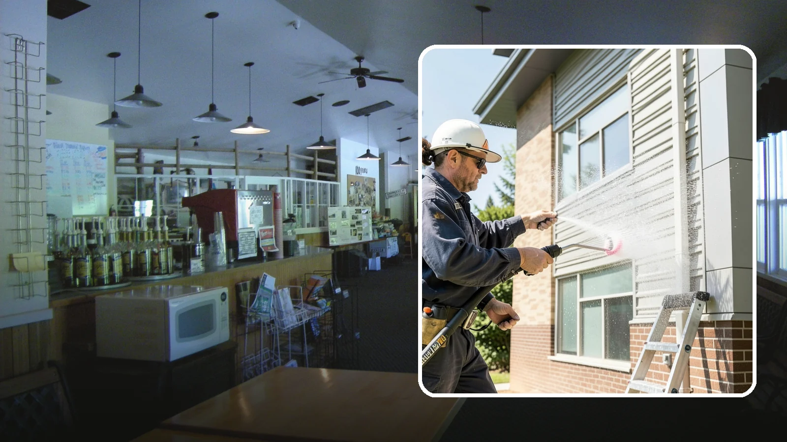 Gutter Face Cleaning in Black Diamond, King County, WA - Straightforward cleaning of the visible gutter faces to clear grime, cobwebs, and organic film.