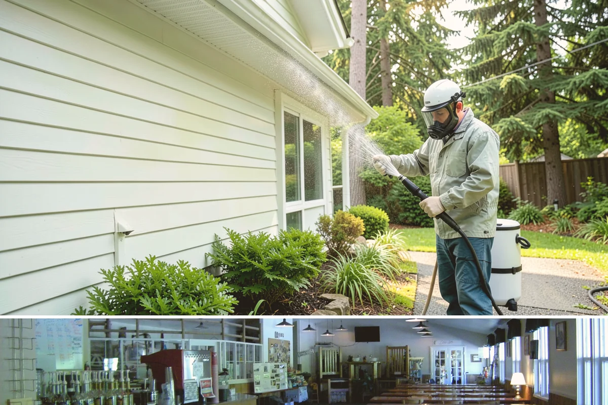 Gutter Face Cleaning in Black Diamond, King County, WA - A spring face cleaning clears off the winter's accumulated film and pollen ahead of summer.