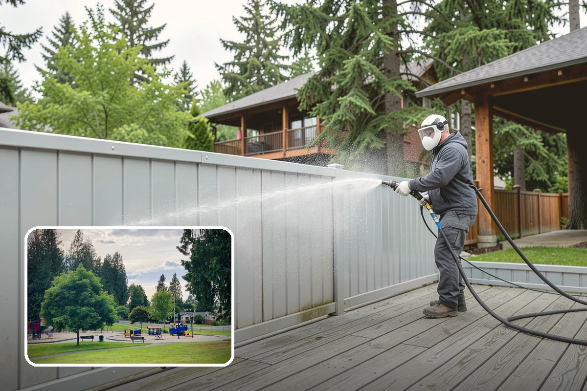 Gutter Face Cleaning in Bonney Lake, Pierce County, WA - Clears everyday grime, pollen, and green film from the faces