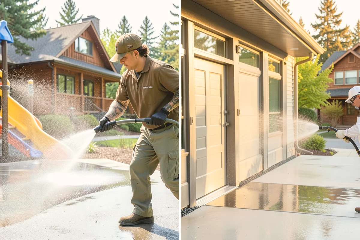 Gutter Face Cleaning in Brier, Snohomish County, WA - Rinse the faces to knock down loose grime