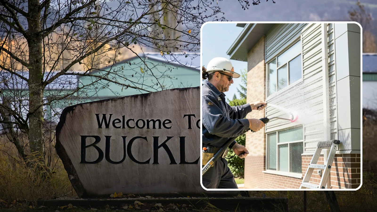 Gutter Face Cleaning in Buckley, Pierce County, WA - Straightforward cleaning of the visible gutter faces to clear grime, cobwebs, and organic film.