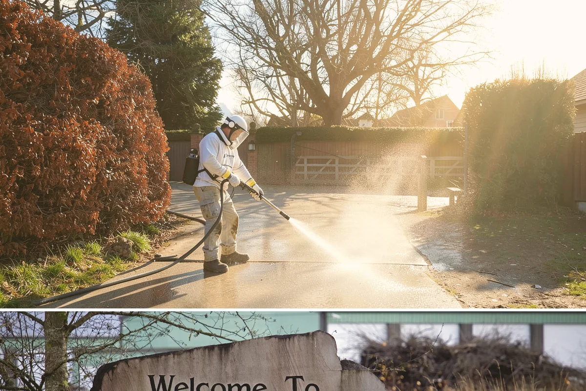 Gutter Face Cleaning in Buckley, Pierce County, WA - A spring face cleaning clears off the winter's accumulated film and pollen ahead of summer.