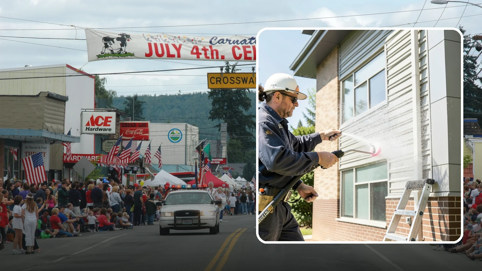 Gutter Face Cleaning in Carnation, King County, WA - Straightforward cleaning of the visible gutter faces to clear grime, cobwebs, and organic film.
