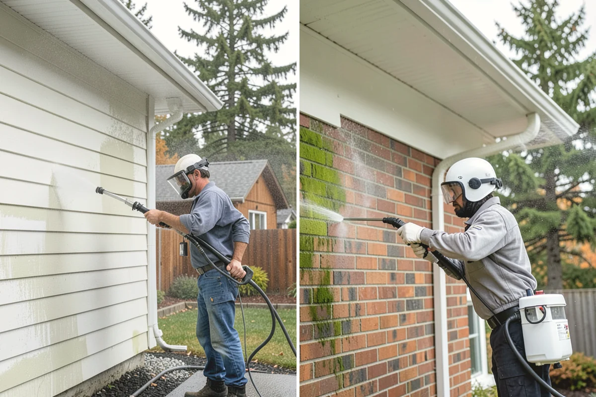 Gutter Face Cleaning in Carnation, King County, WA - Rinse the faces to knock down loose grime