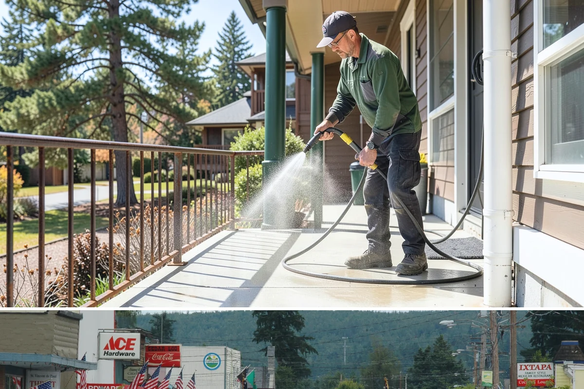 Gutter Face Cleaning in Carnation, King County, WA - A spring face cleaning clears off the winter's accumulated film and pollen ahead of summer.
